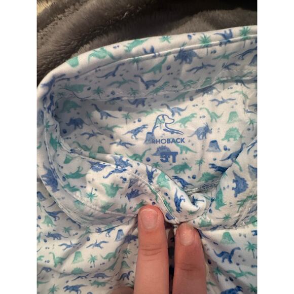 Rhoback Boys Performance Polo Jurassic Dinosaur Print 3T - Picture 4 of 5